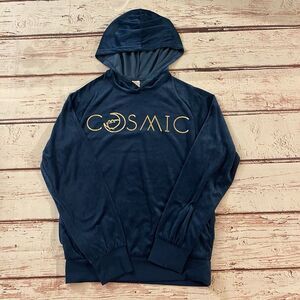 Pusheen Sweatshirt‎ Womens XS Blue Cosmic Pullover Pockets Crushed Velvet Velour